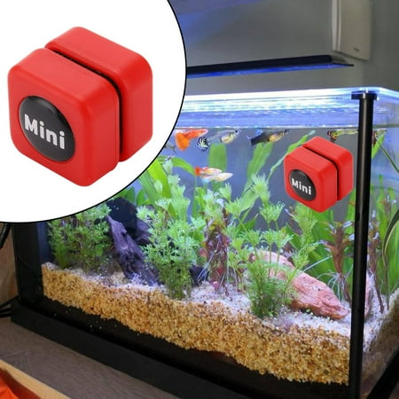 Aquarium Glass Cleaner,Fish Tank Cleaner with Scraper,Cleaning Tool Suitable Tanks,Float/Strong Cleaning - red