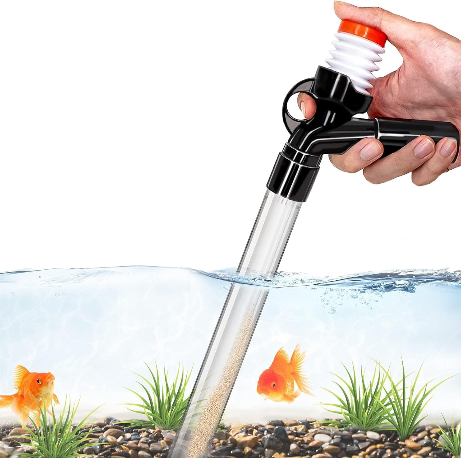 Aquarium Gravel Cleaner Fish Tank Kit Long Nozzle Water Changer for ...