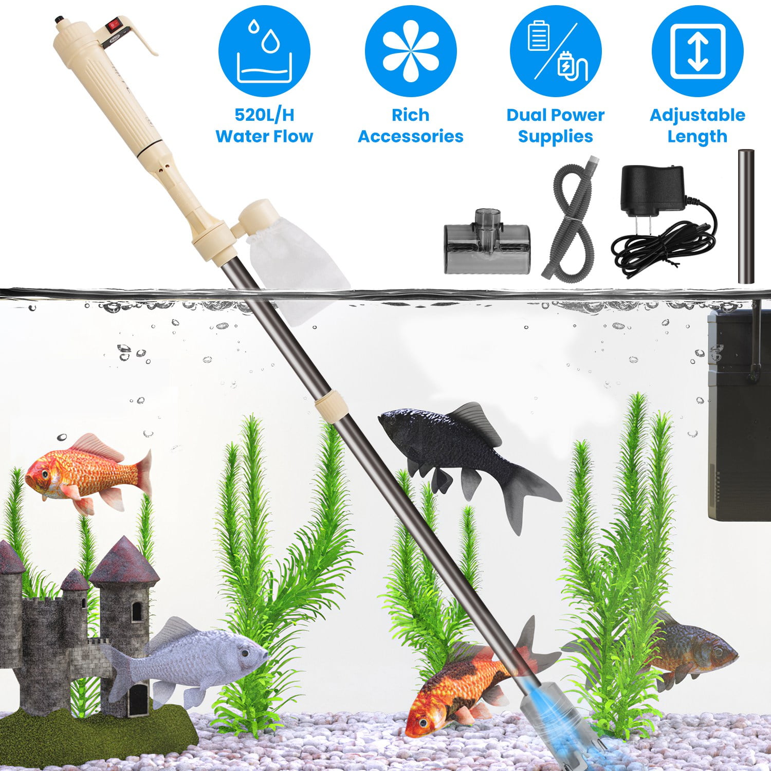 Fish fashion tank gravel cleaner