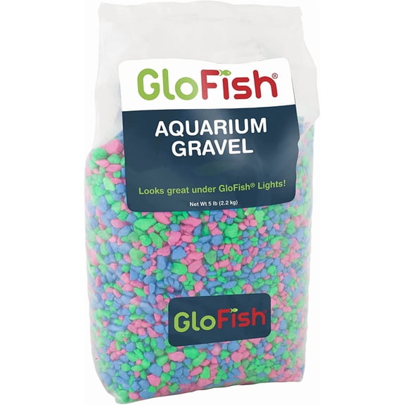 Aquarium Gravel, Pink/Green/Blue Mix, Complements Tanks, 5 Pounds