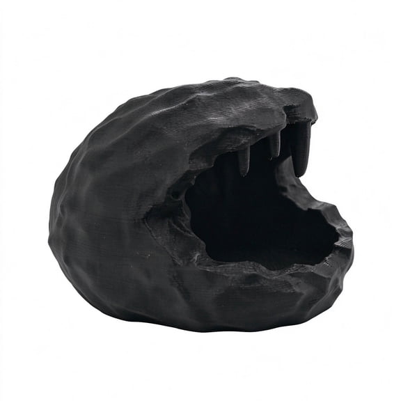 Aquarium Hideout Cave – Black Rock Shelter for Shrimp, Betta Fish, and Small Fish Tanks, Aquascaping Decor