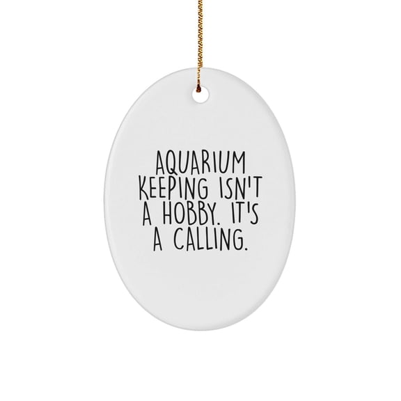 Aquarium Keeping Gifts for Men, Funny Oval Ornament, Christmas Unique Gifts from Friends, Oval Shaped Decorations