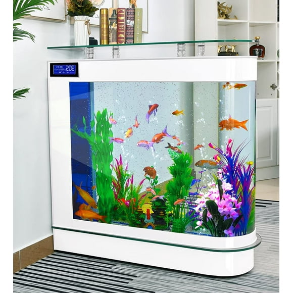 Aquarium Kit Upright Large Fish Tank Glass Fishbowl Glsaa Bar for Patios Living Office Room and Kitchen