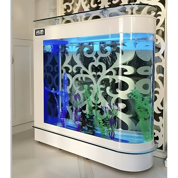 Aquarium Kit Upright Luxury Large Fish Tank Big Fishbowl Glsaa Bar for Patios Living Office Room and Kitchen 47.3*49.6*15.8in