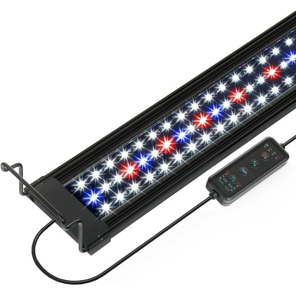 Aquarium LED Light 24 Inch with Timer 24/7 Cycle 5 Dimmable Brightness Sunrise/Sunset Simulation for 10/20/30/55 Gallon Fish Tank
