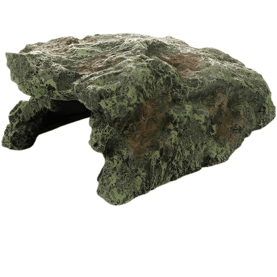 Aquarium Landscape Rockwork, 7.9 in Resin Reptile Hiding Hole, Fish Tank Decoration, Climbing Sunbathing Platform, Simulated Cave, Easy to Clean for Turtle, Lizard, and Other Reptiles