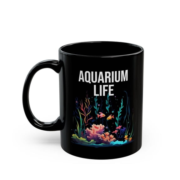 Aquarium Life Mug, Fish Cup, Fishkeeper Mug, Colorful Neon Black Fish Mug, Fish Lover Gift, Aquascaping Mug, Fish Tank Hobby Gift, Cool Fish