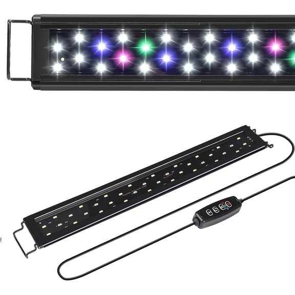 Aquarium Light for 30 to 38 Inch Fish Tank, Auto On Off with Timer, Full Spectrum, Adjustable Brightness, Daylight Moonlight Mode, for Fresh Water Low-to-Mid Light Plants