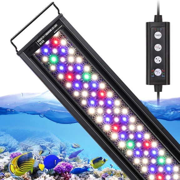 Aquarium Light, Full Spectrum Aquarium Plant Light, Lighting Aquarium LED Light, 24/7 Lighting Cycle & DIY Mode, Dimmable Nano Refugium Tank Light for Planted Tank