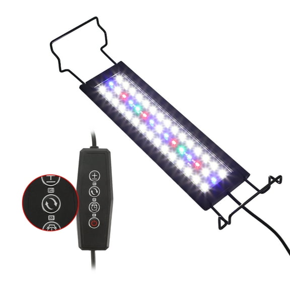 Aquarium Light LED Fish Tank Light Aquarium Light W/ Timer W/ Extendable Bracket 11.81" L