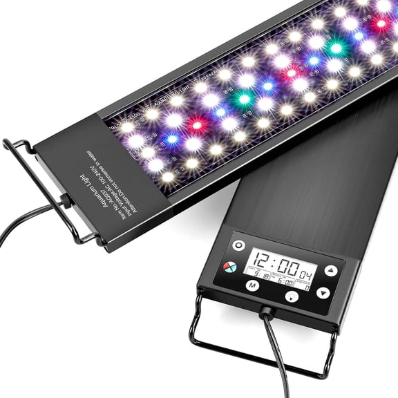 Aquarium Light,Multi-Function Fish Tank Led Light 24/7 DIY Auto On Off + Night Mode + Day Mode + Full Spectrum + 7 Colors,Adjustable Brightness Waterproof with Timer for Freshwater 24W