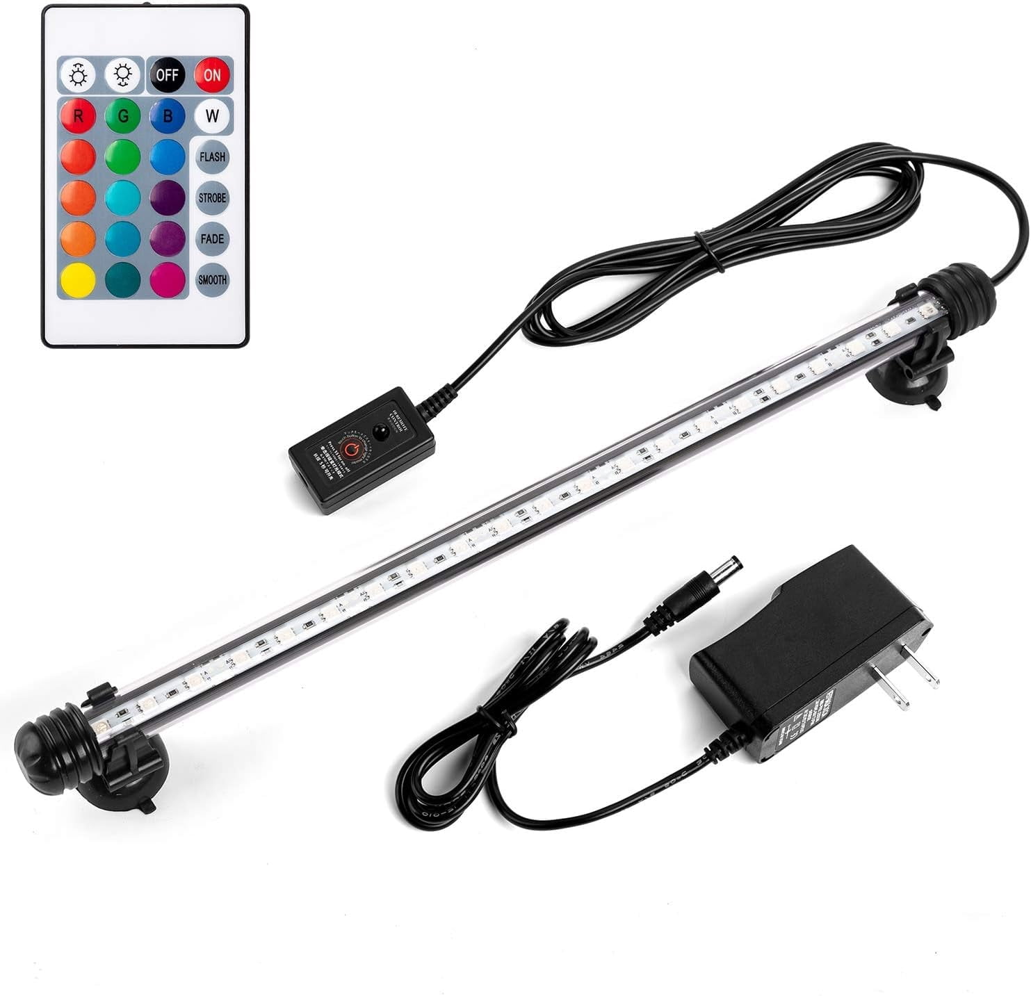 Aquarium Light with Remote, IP68 Submersible RGB Fish Tank Light, 16 ...