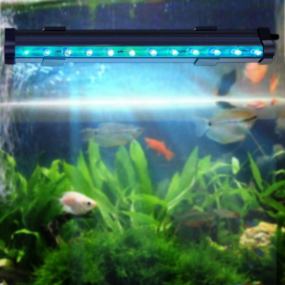 Somnr Aquarium Light with 2 Pcs of Moveable Suction Cups, 9.8" LED Fish Tank Light with 7 Color Changing, Submersible LED Aquarium Lights for Fish Tank