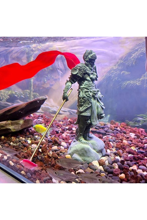 Aquarium Monkey King Statue Standing Sun Wukong Figurine Sandstone Decorative for Fish Tank Garden Decor (L),A