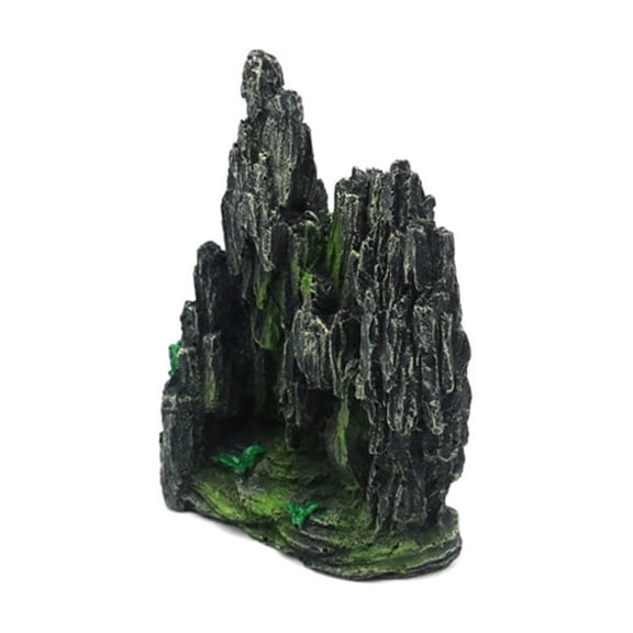 Aquarium Mountain View Moss Tree Rock Cave Fish Tank Stone Ornament Landscape Decoration with Small Plants