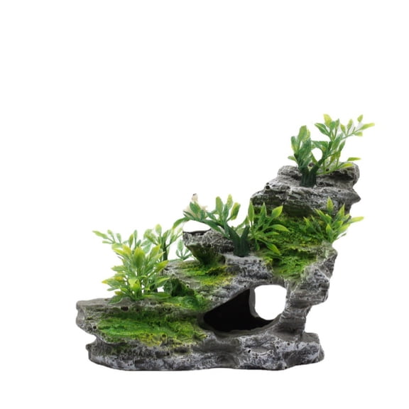 Aquarium Mountain View Stone Resin Fish Tank Decoration Douyu Hidden Cave Rockery Landscape Tree Aquarium Decoration Rock Hidden Cave Decoration