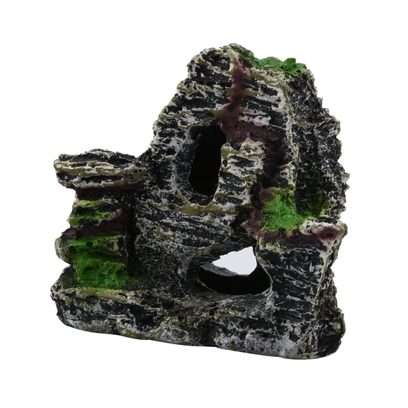 Aquarium Mountain View Stone Resin Fish Tank Decoration Fish Hiding Cave for Fish Tank