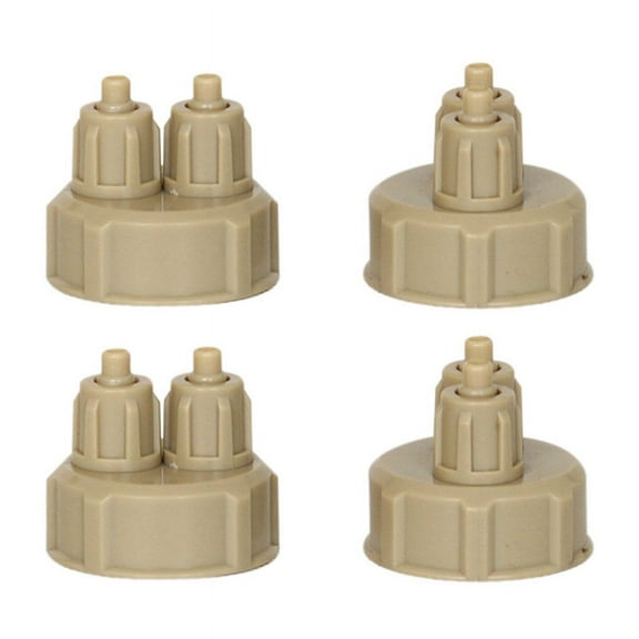 Aquarium Multifunction 4Pc DIY CO2 System Kits Generator Bottle Cap Fish Tank Carbon Dioxide DIY Reactor Quick Screw Cap,4 x Quick screw cap,Khaki