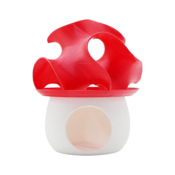 Aquarium Mushroom House, Resin Fish Tank Ornament and Landscape Decoration for Underwater Betta Cave Shelter and Aquatic Habitat 2.9x3.7 Inches, Red