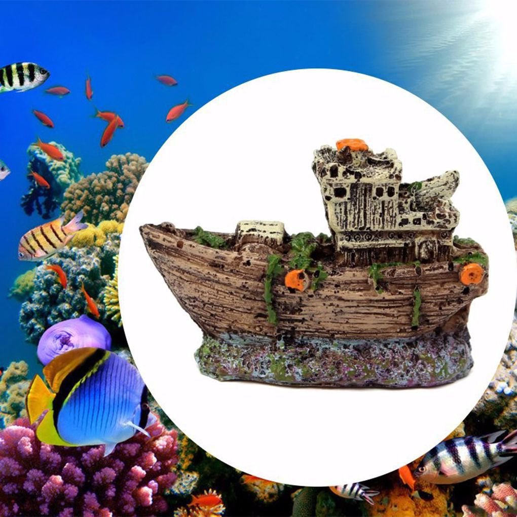 Sunken Pirate Ship Aquarium Decoration