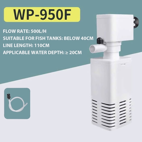 Aquarium Oxygenation Pump, Fish Tank Three-in-One Filter Pump Circulation System, Small Water Purification Pump for Efficient Aquarium Oxygenation