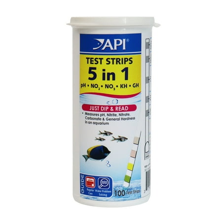 API 5-In-1 Test Strips, Freshwater And Saltwater Aquarium Test Strips, 100-Count