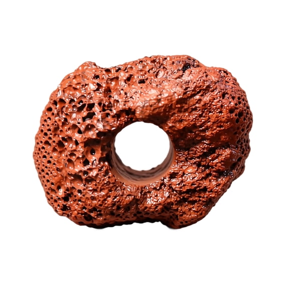 Aquarium Plant Weights – Red Porous Lava Rock Weights / Large Hole Cylinder Rings for Anchoring Bunched Plants & Rhizome Species, Natural Volcanic Stone Sinker for Aquascape