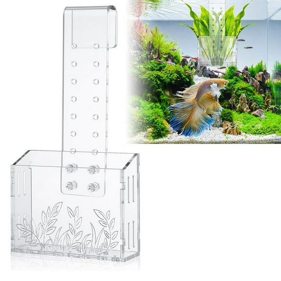 Aquarium Planter - Hanging Aquarium Plant Holder Acrylic Aquatic Plant Cups Fish Tank Plant Holder Aquarium Plant Pots B