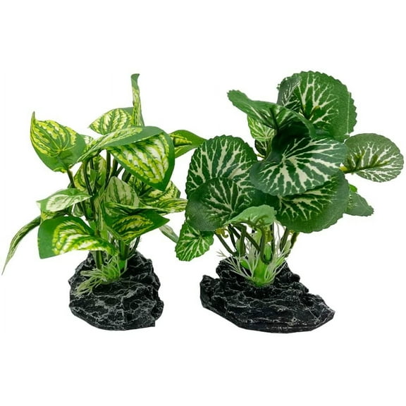 Aquarium Plants Betta Fish Tank Decorations 4inch/Small Size Soft Silk Artificial Plant Goldfish Waterscape Fish Hides Snake Tank/Reptiles Plants