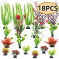 thumbnail image 1 of Aquarium Plants Fish Tank Accessories Artificial Fish Tank Decorations Deco Plastic Plants Set 18Pcs, 1 of 7