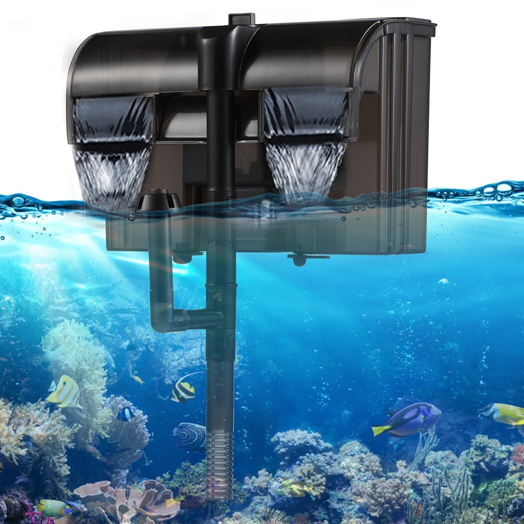 Aquarium Power Filter, 158GPH Suspension Oxygen Aquarium Filter with Surface Skimmer, Double