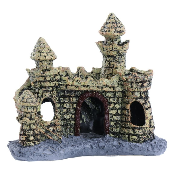 Aquarium Resin Castle Decoration Fish Tanks Hideouts Betta Cave Rock House Small Landscaping Accessories Detail