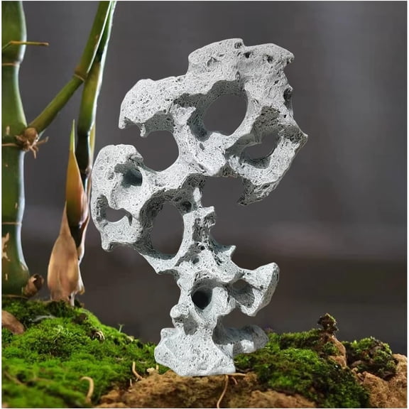 Aquarium Rock Decorations Stacking Stones Betta Fish Tank Accessories Zen Rocks Ornaments Japanese Garden Bonsai Figurines Decorations,M