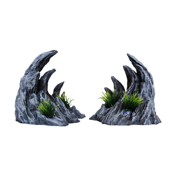 Aquarium Rockery Decoration Landscape Stone Decorative Rocks Fish Hiding Cave Freshwater Saltwater Goldfish betta Artificial Ornament Decor Small