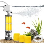 Aquarium Silent Motorized Filter, Ultra Silent Small Fish Tank Filter with 15 kPa Suction Power, 4 Stage Filtration for Freshwater and Saltwater