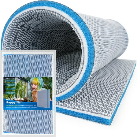 Aquarium Filter Media Sponge Pad, Multi-Layer Foam Filter Floss for Fish Tank and Ponds Filters Accessories ( 15.75"x11.81"x0.6" - 1 Pack )