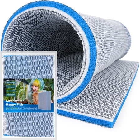 Aquarium Filter Media Sponge Pad, Multi-Layer Foam Filter Floss for Fish Tank and Ponds Filters Accessories ( 15.75"x11.81"x0.6" - 1 Pack ) price history and forecast - Borlech Aquarium Filter Cotton Pad