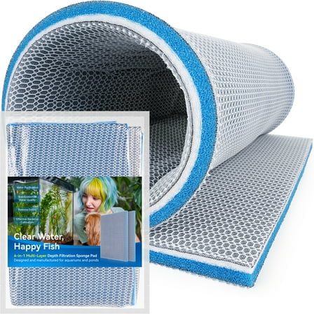 Aquarium Filter Media Sponge Pad, Multi-Layer Foam Filter Floss for Fish Tank and Ponds Filters Accessories ( 23.62"x15.75"x0.6" - 1 Pack )