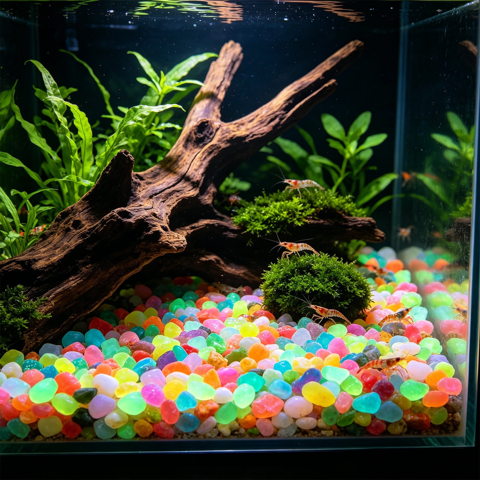 Aquarium Substrate, Small Rhombus Shaped Glow In The Dark Pebbles for ...