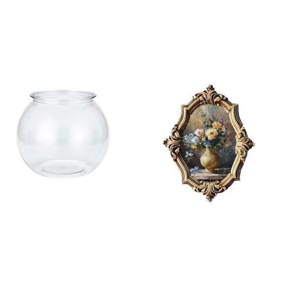 Aquarium Tank Picture Frame Transparent Fish Bowl Vintage Resin Design PP Material for Office Bedroom Living Room Decor