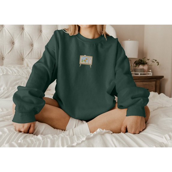 Aquarium Television Embroidered Sweatshirt