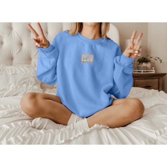Aquarium Television Embroidered Sweatshirt