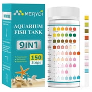 Aquarium Test Strips, 9 in 1 Fish Tank Test Kit for Freshwater Ponds, 150 ct Quick & Accurate Water Testing Iron Copper Sodium Chlorine Nitrate Nitrite Total Al