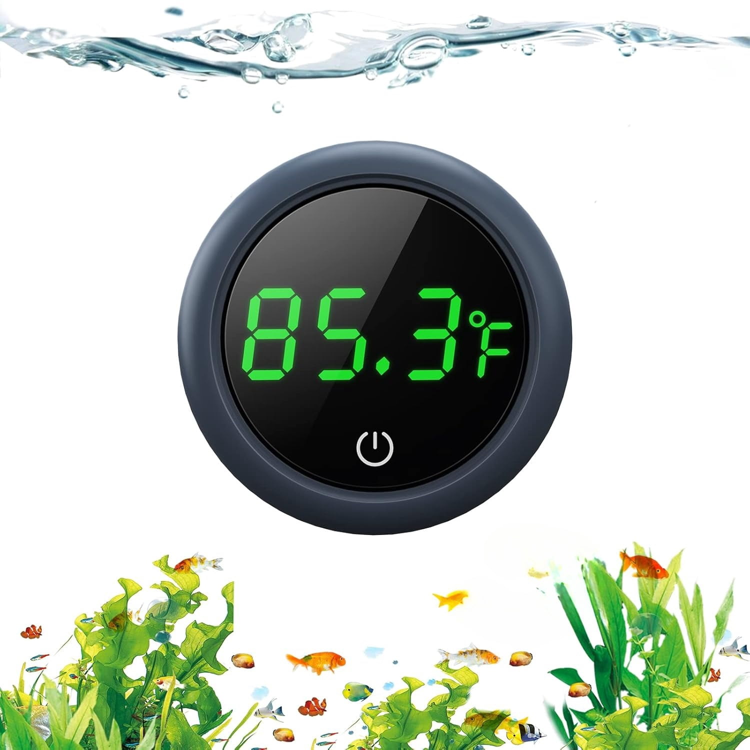 Termometro Wireless Per Acquario Ad Alta Precisione &ndash; Sonda Impermeabile, Display Digitale, Per Acqua Dolce, Salata E Terrari