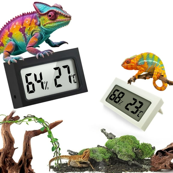 Aquarium Thermometer, Fish Tank Thermometer, LED Digital Reptile Thermometer Water Thermometer with 3.3ft cord Fahrenheit/Celsius for Vehicle Reptile Terrarium Fish Tank Refrigerator Black