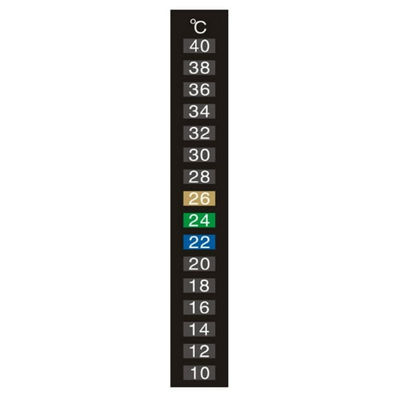 Aquarium Thermometer Strip, Adhesive Temperature Reading Sticker, Color Coded Display, 5.12 x 0.71 Inch, 4 to 36 Celsius Range, for Fish Tanks, Home Brewing Fermentation