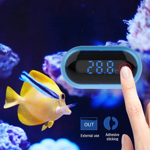 Aquarium Thermometer, Wireless Digital Aquarium Thermometer Fish Tank Thermometer 0.18F High Precision LED HD Display Aquarium Thermometer for Fish Axolotl Turtle Aquatic Pet Plants