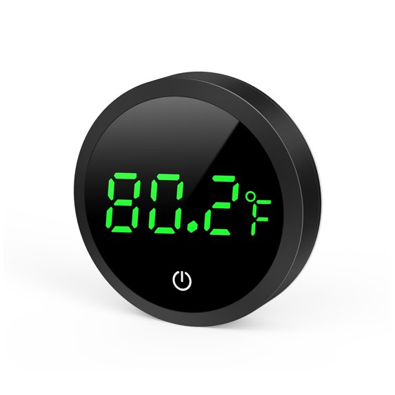 Aquarium Thermometer, Wireless Digital Fish Tank Thermometer ±0.18°F High Precision LED Aquarium Thermometer for Fish Axolotl Turtle Frog Aquatic Pet Plants Black