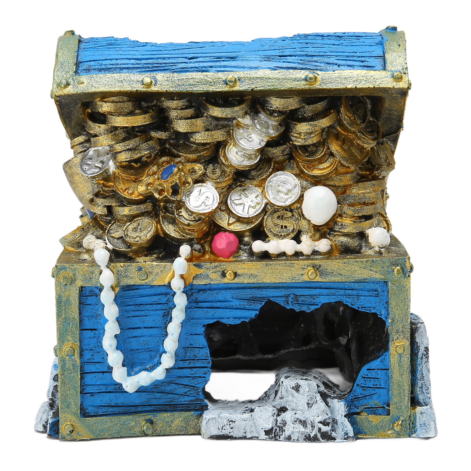 Aquarium Treasure Chest Ornament Resin Treasure Chest Box Hideaway for