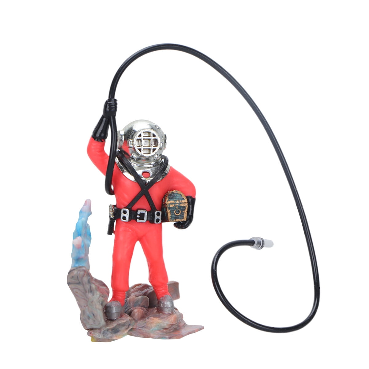 Aquarium Treasure Frogman Figure Diver Sculpture Fish Tank Landscape